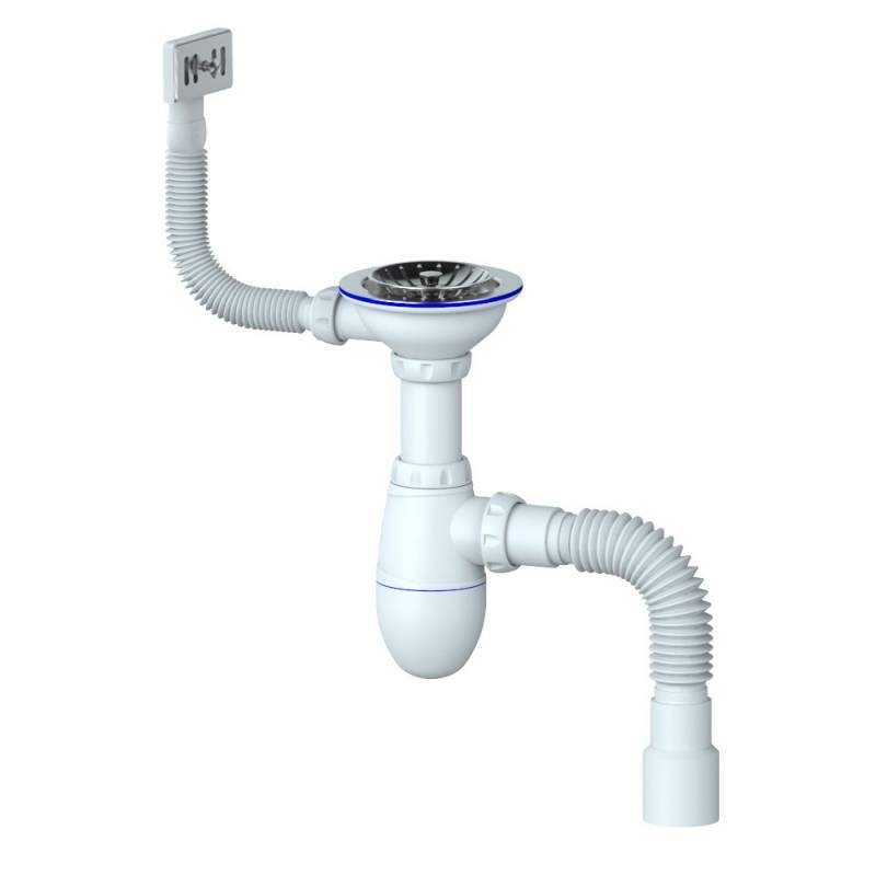 Купить сифон b425 для мойки с прямоугольным переливом выпуск 31/2, unikorn. в Иваново магазин сантехники Суперстрой