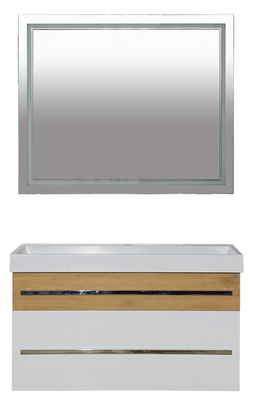 Купить тумба леон-100 подвесная 2ящ. белая + раковина caro, misty. в Иваново магазин сантехники Суперстрой