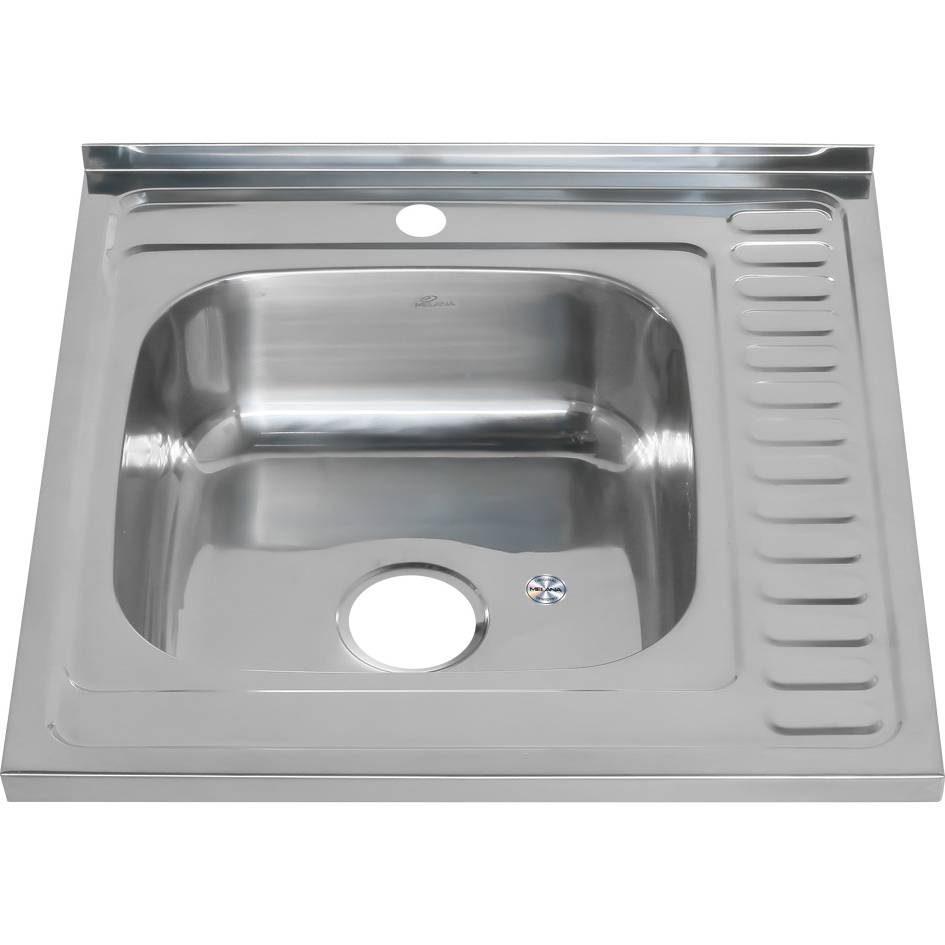 Купить мойка накладная 60*60 (0,8мм) левая, melana. в Иваново магазин сантехники Суперстрой