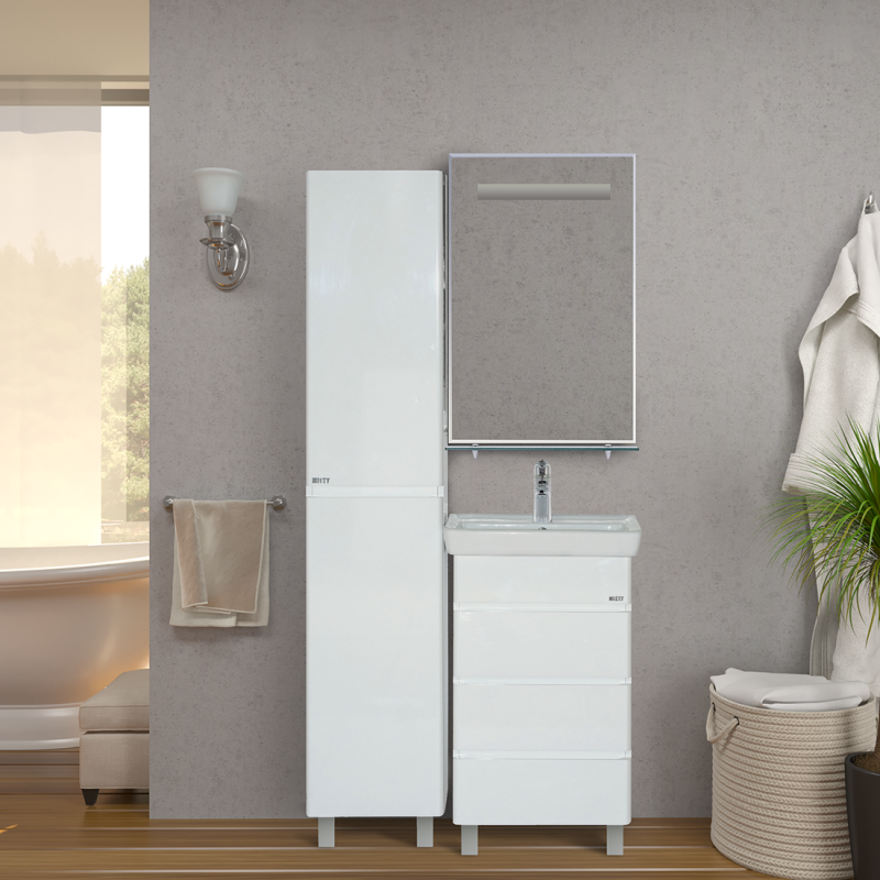 Купить зеркало лика - 55  с полочкой (свет),misty в Иваново магазин сантехники Суперстрой