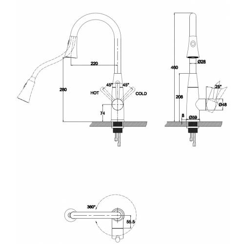 Купить смеситель для кухни merkur 26144,kaiser в Иваново магазин сантехники Суперстрой