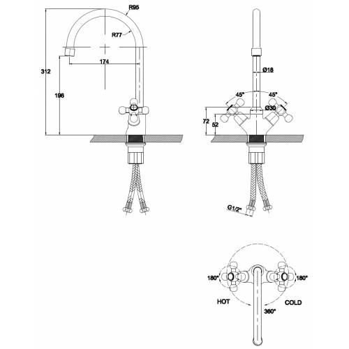 Купить смеситель для кухни  carlson 11043, kaiser в Иваново магазин сантехники Суперстрой