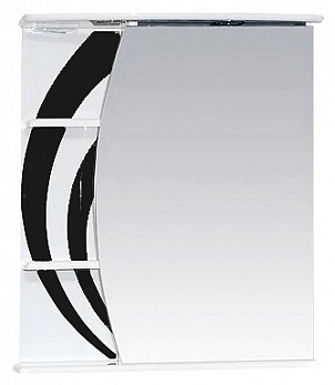 Купить зеркало - шкаф каролина - 60   прав. (свет) черное (стекло),misty. в Иваново магазин сантехники Суперстрой