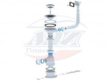 Купить сифон  а 0145s большой выпуск 3 1/2, ани. в Иваново магазин сантехники Суперстрой