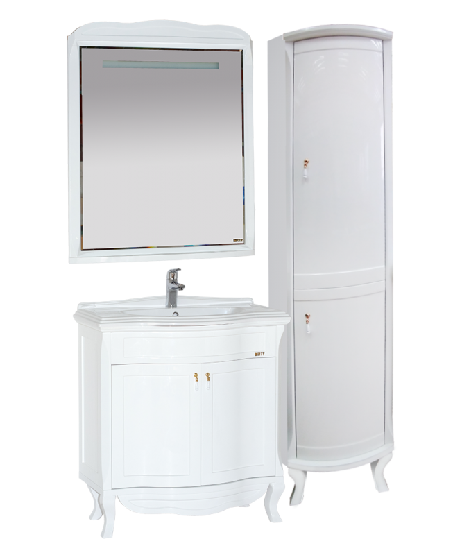 Купить зеркало дайна - 85 белая эмаль свет , misty. в Иваново магазин сантехники Суперстрой