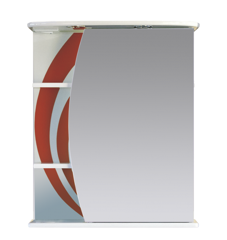 Купить зеркало - шкаф каролина - 60  прав. (свет) красное (стекло),misty. в Иваново магазин сантехники Суперстрой