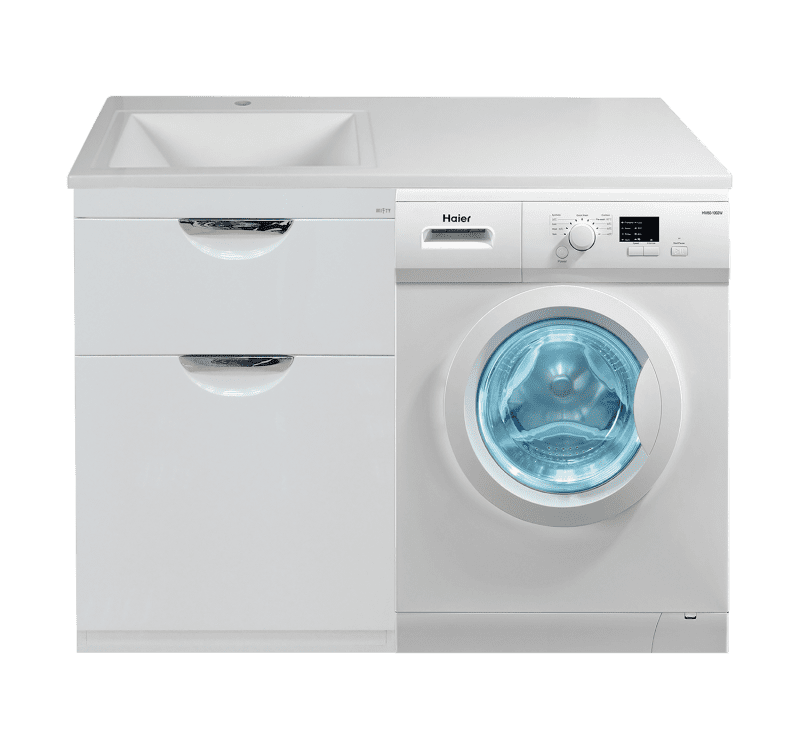 Купить тумба куба-118,5*49, 1 ящ.+б/к левая (для ст/маш), misty. в Иваново магазин сантехники Суперстрой