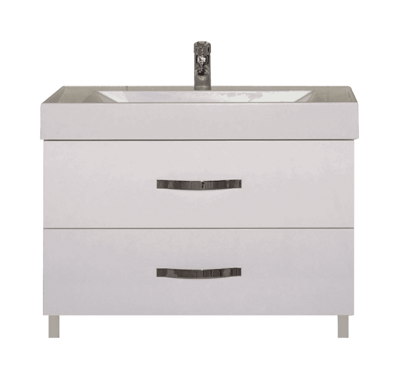 Купить тумба виктория-110 напольная 2 ящ., белая + раковина, misty. в Иваново магазин сантехники Суперстрой
