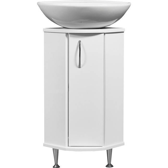 Купить тумба угловая концепт-30 эко белый+раковина веер, stella polar. в Иваново магазин сантехники Суперстрой