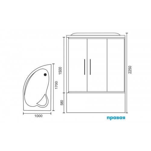 Купить душевая кабина royal rb 170alp-c-ch-r,вп мс,черная задняя стенка в Иваново магазин сантехники Суперстрой