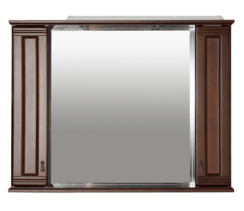 Купить зеркало-шкаф рим -105,с 2-мя шкаф,орех, misty. в Иваново магазин сантехники Суперстрой