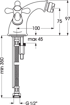 Купить смеситель ретро ва1479аа д/биде (9708), видима. в Иваново магазин сантехники Суперстрой