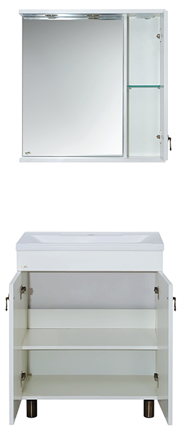 Купить зеркало - шкаф вояж - 70 прав. белая патина,misty. в Иваново магазин сантехники Суперстрой