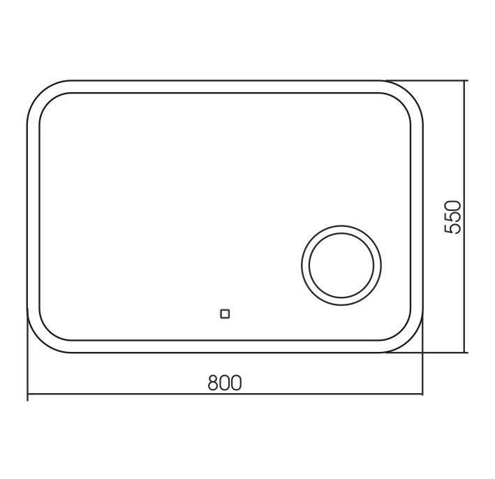 Купить зеркало эльза 800х550 (сенс выкл+линза+подогр),гк серебряные зеркала. в Иваново магазин сантехники Суперстрой