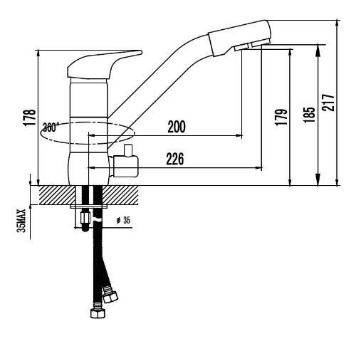 Купить смеситель для кухни под фильтр safira 15066-5 silver, kaiser в Иваново магазин сантехники Суперстрой