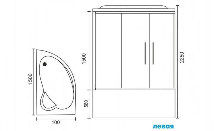 Купить душевая кабина royal rb 150alp-с-ch-r,вп мс,черная задняя стенка в Иваново магазин сантехники Суперстрой