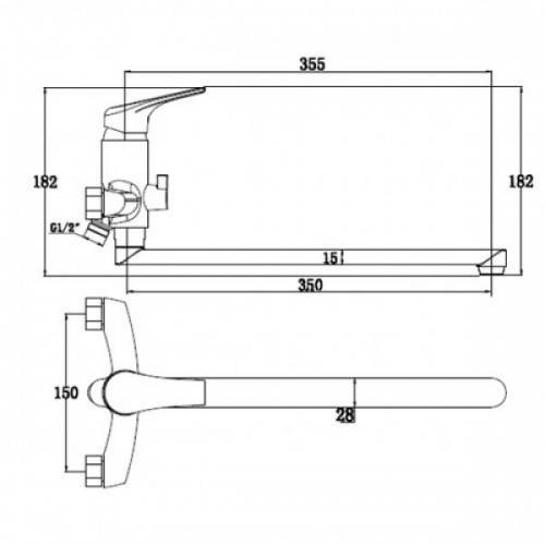 Купить смеситель ванна  eco 00055,kaiser в Иваново магазин сантехники Суперстрой