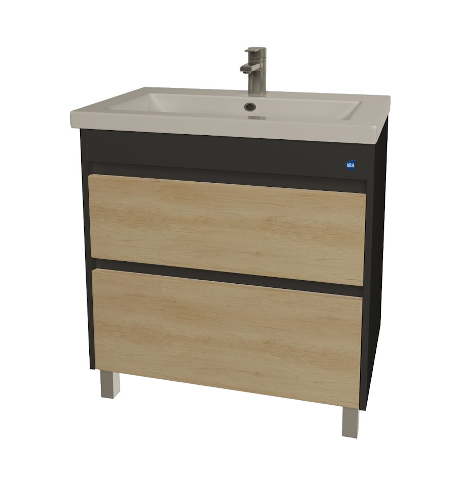 Купить тумба диана-80 кендал/черный матовый+ раковина фостер,stella polar. в Иваново магазин сантехники Суперстрой