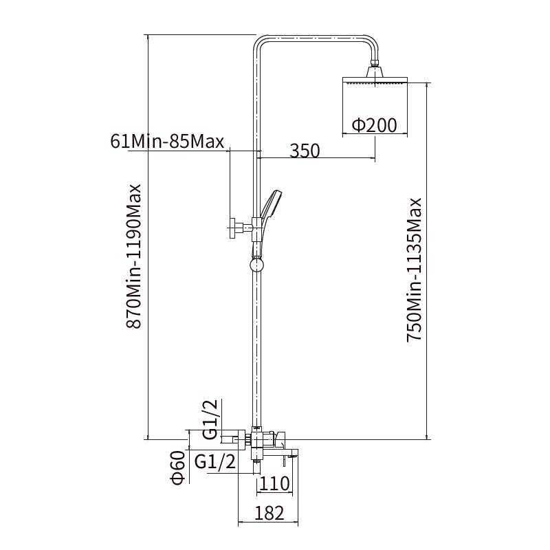 Купить душевая система, черная а2482-7,fashum. в Иваново магазин сантехники Суперстрой