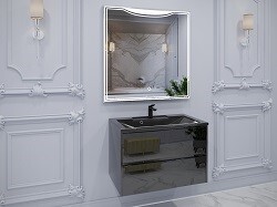 Купить тумба калипсо-90 подвесная,2ящика,лакобель черный+раковина комфорт-90,stella polar. в Иваново магазин сантехники Суперстрой