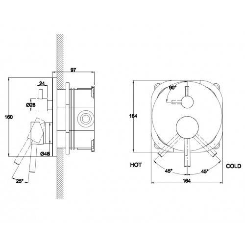 Купить смеситель скрытого монтажа  merkur 26217, kaiser в Иваново магазин сантехники Суперстрой