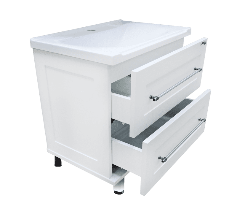 Купить тумба марта-80 белая + раковина evva-80, misty. в Иваново магазин сантехники Суперстрой