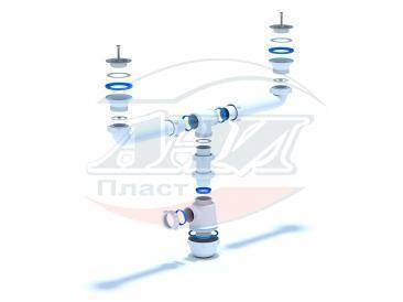 Купить сифон а3000 двойной, ани. в Иваново магазин сантехники Суперстрой