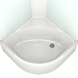 Купить душевая кабина domani spa delight 99high 90*90  вп см белая задняя стенка электрикой, гидромассажем в Иваново магазин сантехники Суперстрой