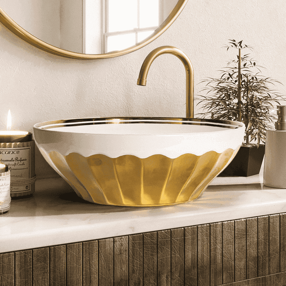 Купить раковина mln-t4022-g28 (золото), melana. в Иваново магазин сантехники Суперстрой