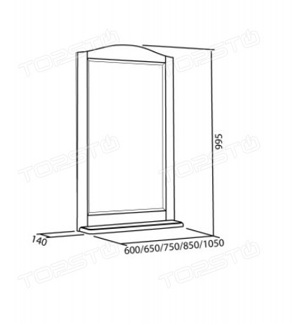 Купить зеркало варна 75 (в рамке с полочкой) орех, good door. в Иваново магазин сантехники Суперстрой