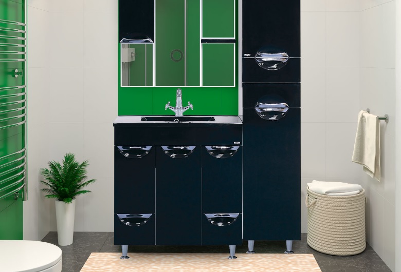 Купить тумба кристи-75 2 ящ., черная, misty в Иваново магазин сантехники Суперстрой