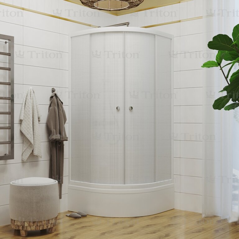 Купить душевой угол лен в 90*90,сп,бел, тритон. в Иваново магазин сантехники Суперстрой