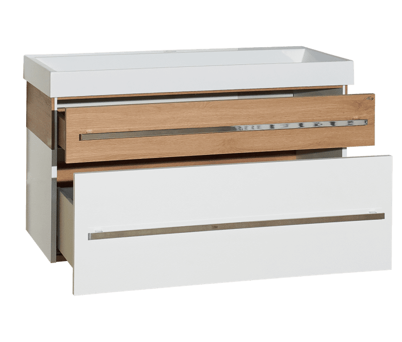 Купить тумба леон-100 подвесная 2ящ. белая + раковина caro, misty. в Иваново магазин сантехники Суперстрой