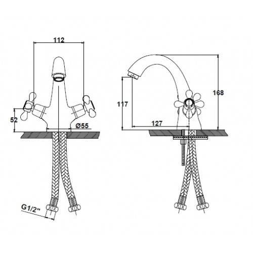 Купить смеситель carlson 44311-2an тюльпан,старая бронза,kaiser. в Иваново магазин сантехники Суперстрой