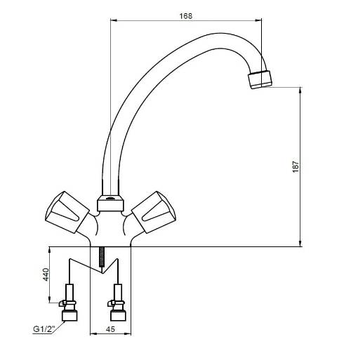 Купить смеситель для кухни  luna 11083,kaiser в Иваново магазин сантехники Суперстрой