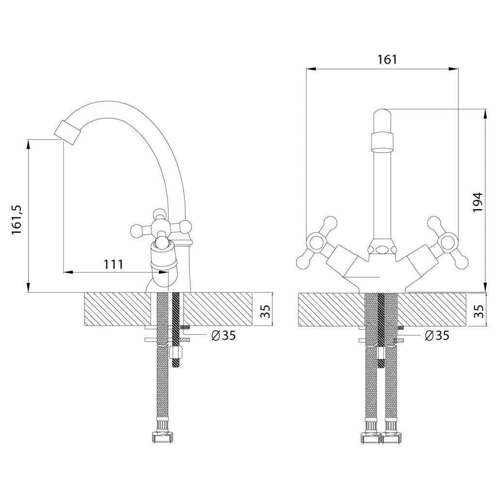 Купить смеситель для кухни g02-62, rossinka. в Иваново магазин сантехники Суперстрой