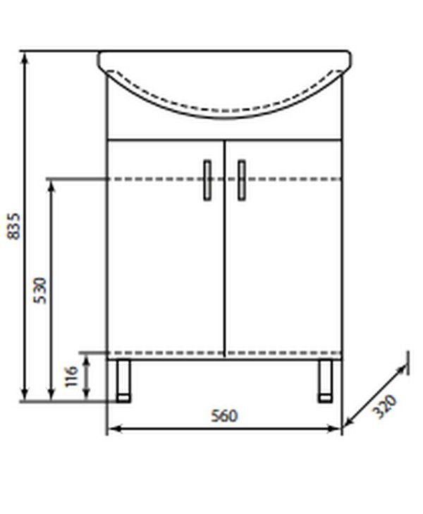 Купить тумба балтика-60+рак. балтика-60, aqualine. в Иваново магазин сантехники Суперстрой