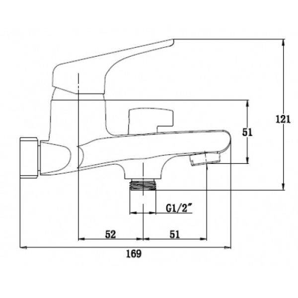 Купить смеситель для ванны eco 00022,kaiser в Иваново магазин сантехники Суперстрой