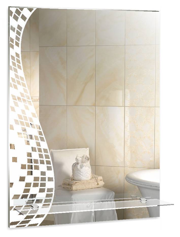 Купить зеркало пиксели 535х750 с полкой, гк серебряные зеркала. в Иваново магазин сантехники Суперстрой