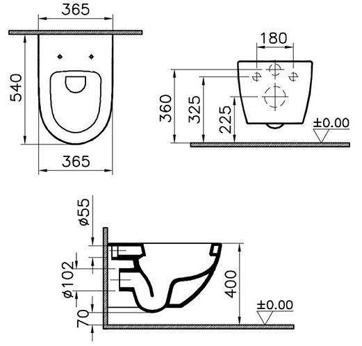 Купить унитаз подвесной sento 4448в003-0075, цвет белый, vitra. в Иваново магазин сантехники Суперстрой