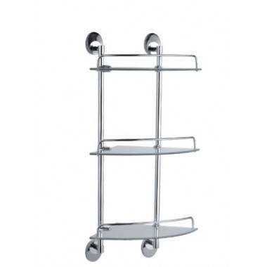 Купить полка стеклянная 3-ярусная нв1607-3, haiba. в Иваново магазин сантехники Суперстрой