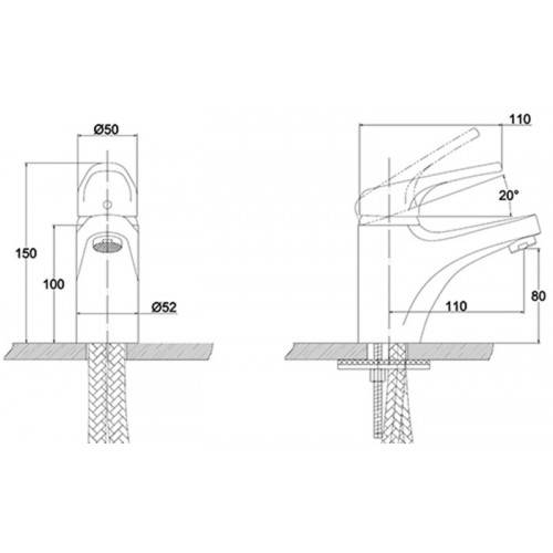 Купить смеситель для раковины county 55011-4/55210-4 white,kaiser в Иваново магазин сантехники Суперстрой