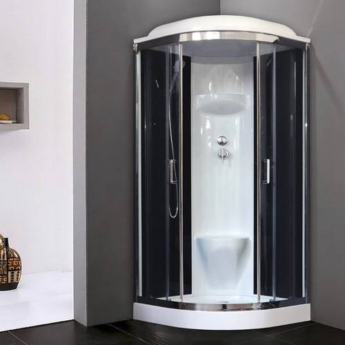 Купить душевая кабина royal bath rb 90hk6-bt-ch, 90*90*217,нп пс, черная задняя стенка в Иваново магазин сантехники Суперстрой