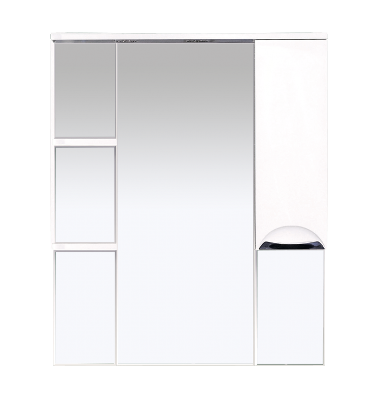 Купить зеркало-шкаф жасмин - 85  прав. (свет) белая эмаль,misty. в Иваново магазин сантехники Суперстрой