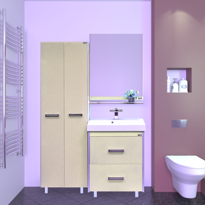 Купить зеркало джулия - 60 с полочкой 12 мм бежевое,misty. в Иваново магазин сантехники Суперстрой