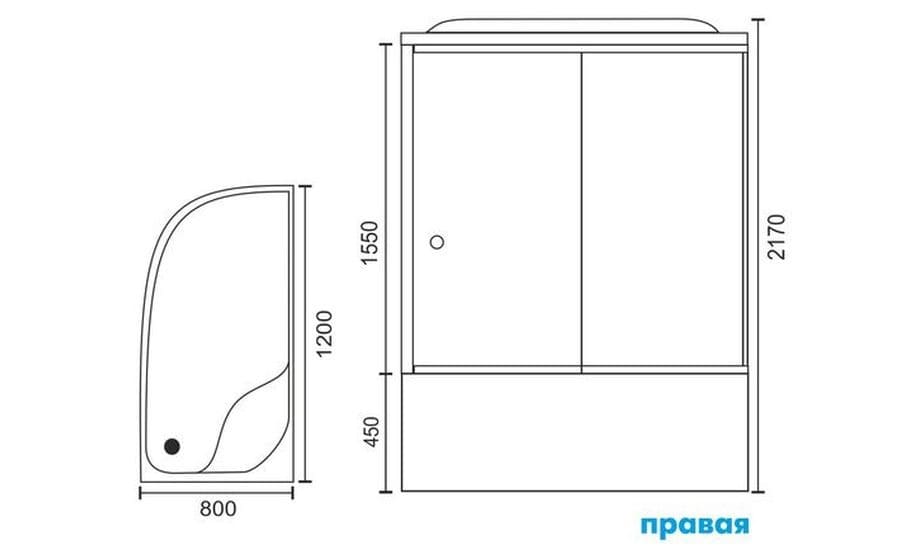 Купить душевая кабина royal rb 8120bk1-t-ch,l вп,пс,акриловая задняя стенка в Иваново магазин сантехники Суперстрой