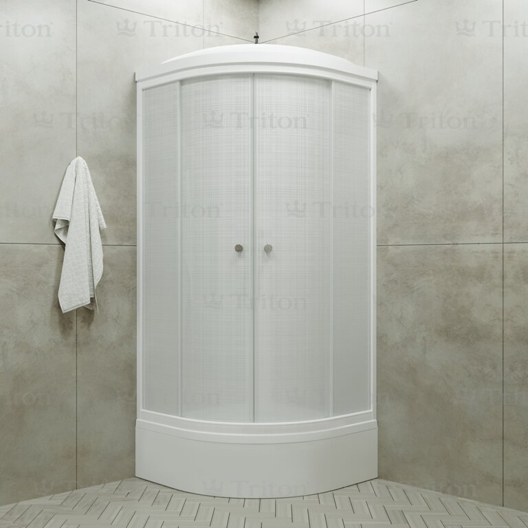 Купить душевая кабина лен в 100*100,сп,бел, тритон. в Иваново магазин сантехники Суперстрой