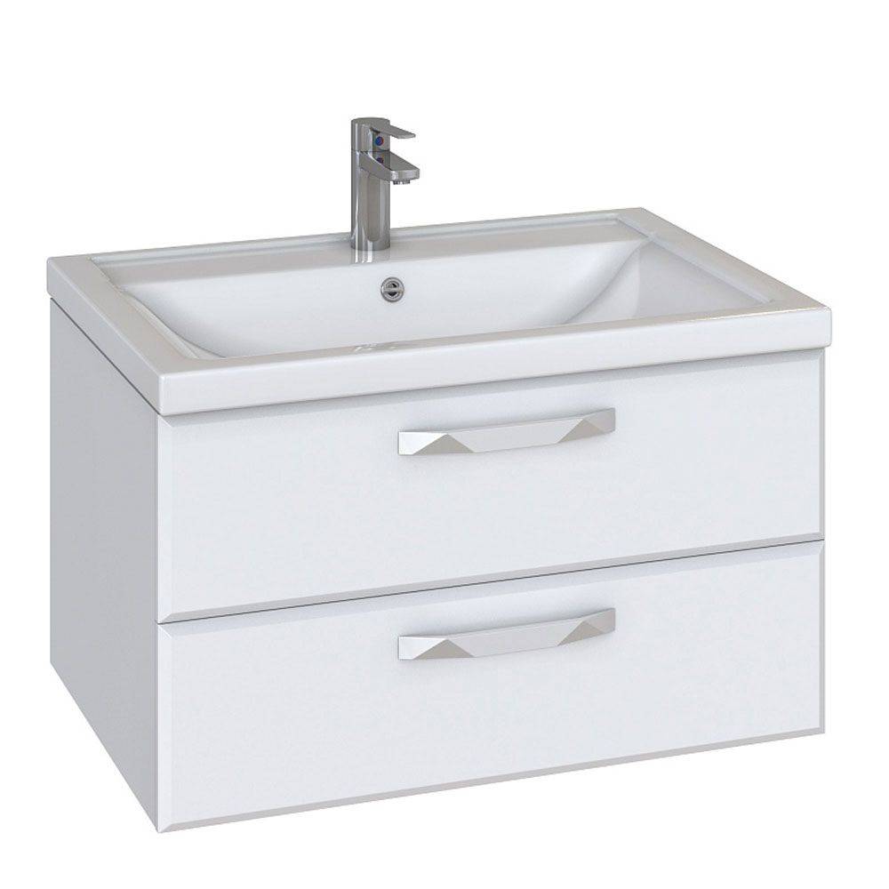 Купить тумба cristal 70 подвес, 2/ящ, белый, sanstar в Иваново магазин сантехники Суперстрой