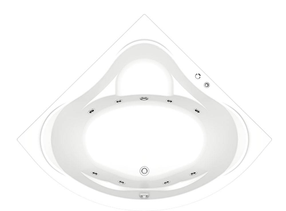 Купить ванна акриловая мега 1600*1600 с экраном гидромассажем, bas. в Иваново магазин сантехники Суперстрой