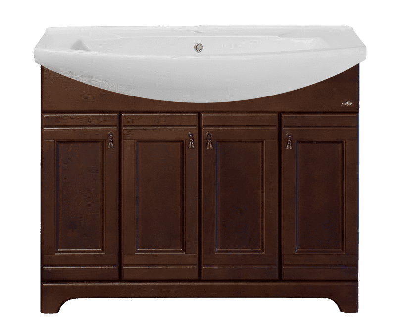 Купить тумба рим -105 напольная, орех + раковина, misty в Иваново магазин сантехники Суперстрой